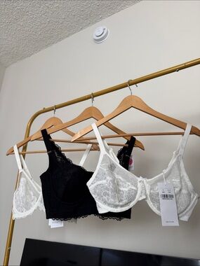 Lace Longline Bralette - Black